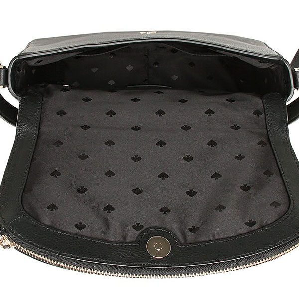 Kate Spade Crossbody Bag With Gift Bag Jackson Medium Flap Shoulder Bag Black # WKRU6249D1