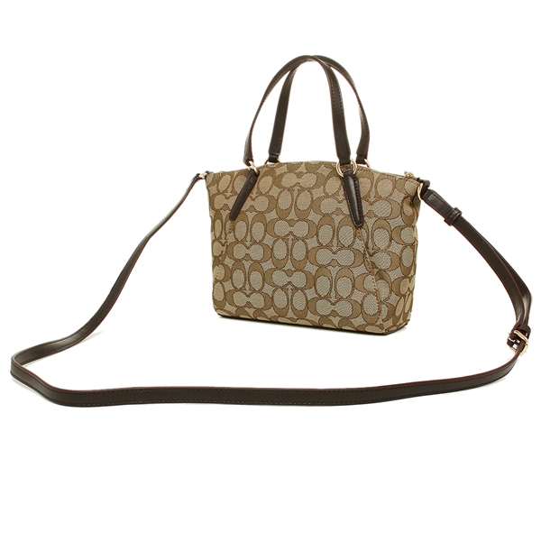 Coach Crossbody Bag In Gift Box Mini Kelsey Satchel In Outline Signature Khaki Brown # F27580D1