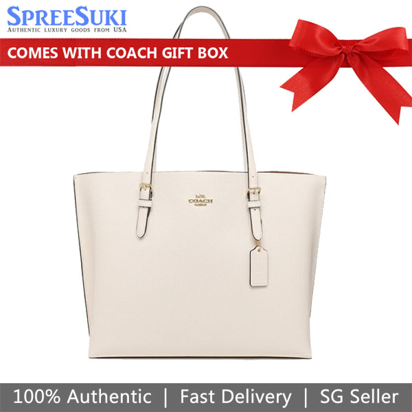 Coach Tote Shoulder Bag Mollie Tote Chalk White Light Saddle # 1671