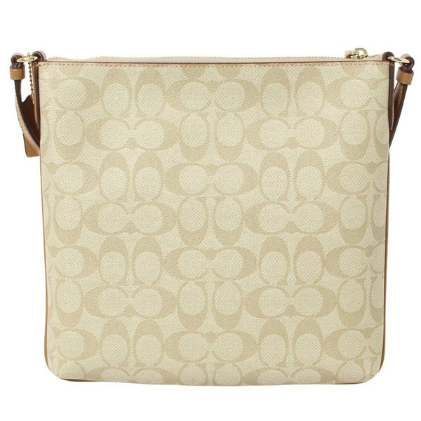 Coach Rowan File Bag In Signature Canvas Light Khaki Light Saddle Brown # C1554