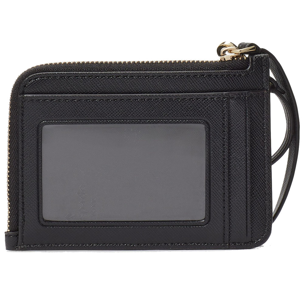 Kate Spade Schuyler Small Card Holder Saffiano Pvc Black Wristlet Black # KE701