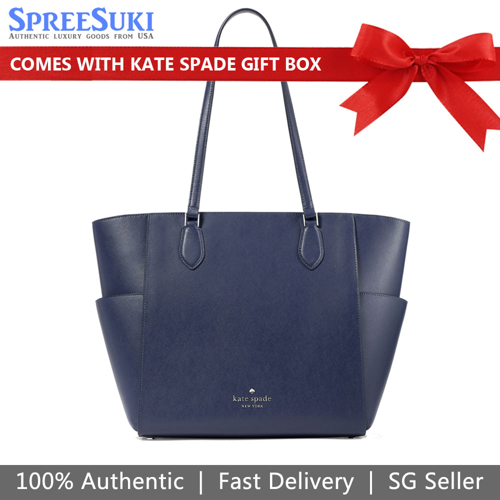 Kate Spade Madison Laptop Tote Shoulder Bag Parisian Navy # KC435