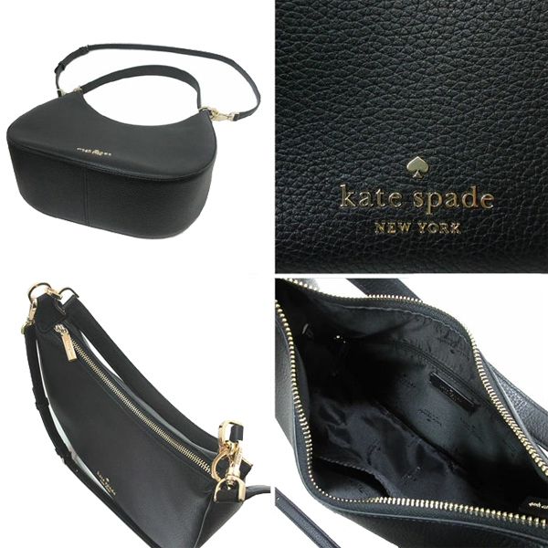 Kate Spade Crossbody Bag Sling Janie Pebbled Leather Shoulder Bag Black # KE660