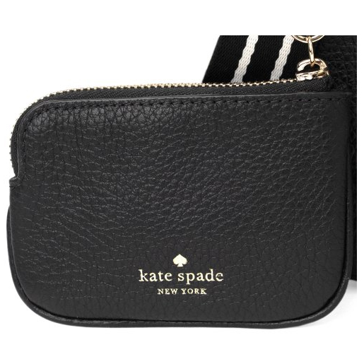 Kate Spade Crossbody Bag Sling Rosie Pebbled Leather Flap Camera Bag Black # K6057