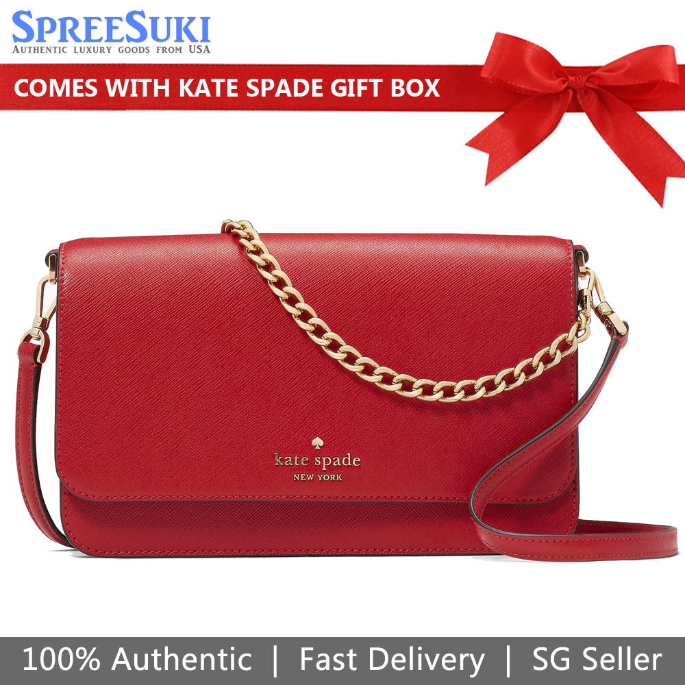 Kate Spade Madison Flap Convertible Crossbody Bag Sling Candied Cherry Red # KC430