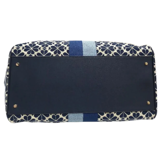 Kate Spade Flower Jacquard Stripe Everything Large Tote Blue # KE480