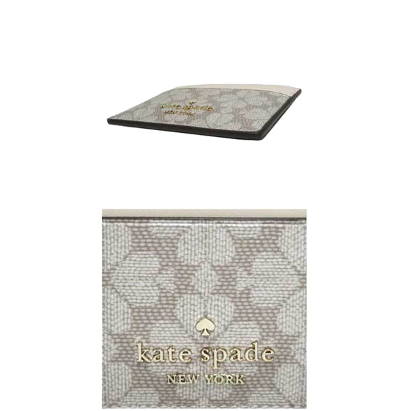 Kate Spade Signature Spade Flower Small Slim Card Holder Dark Beige # KG492