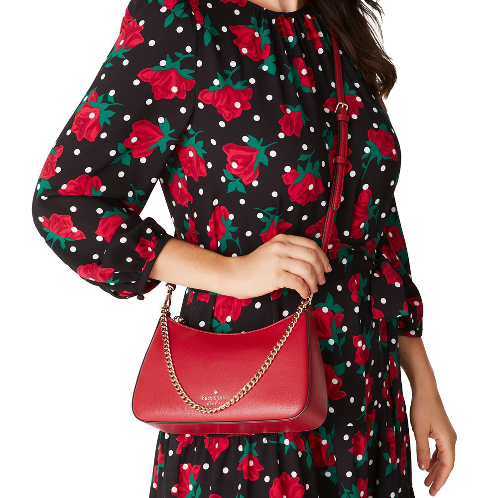 Kate Spade Madison Saffiano Convertible Crossbody Bag Sling Candied Cherry Red # KC439