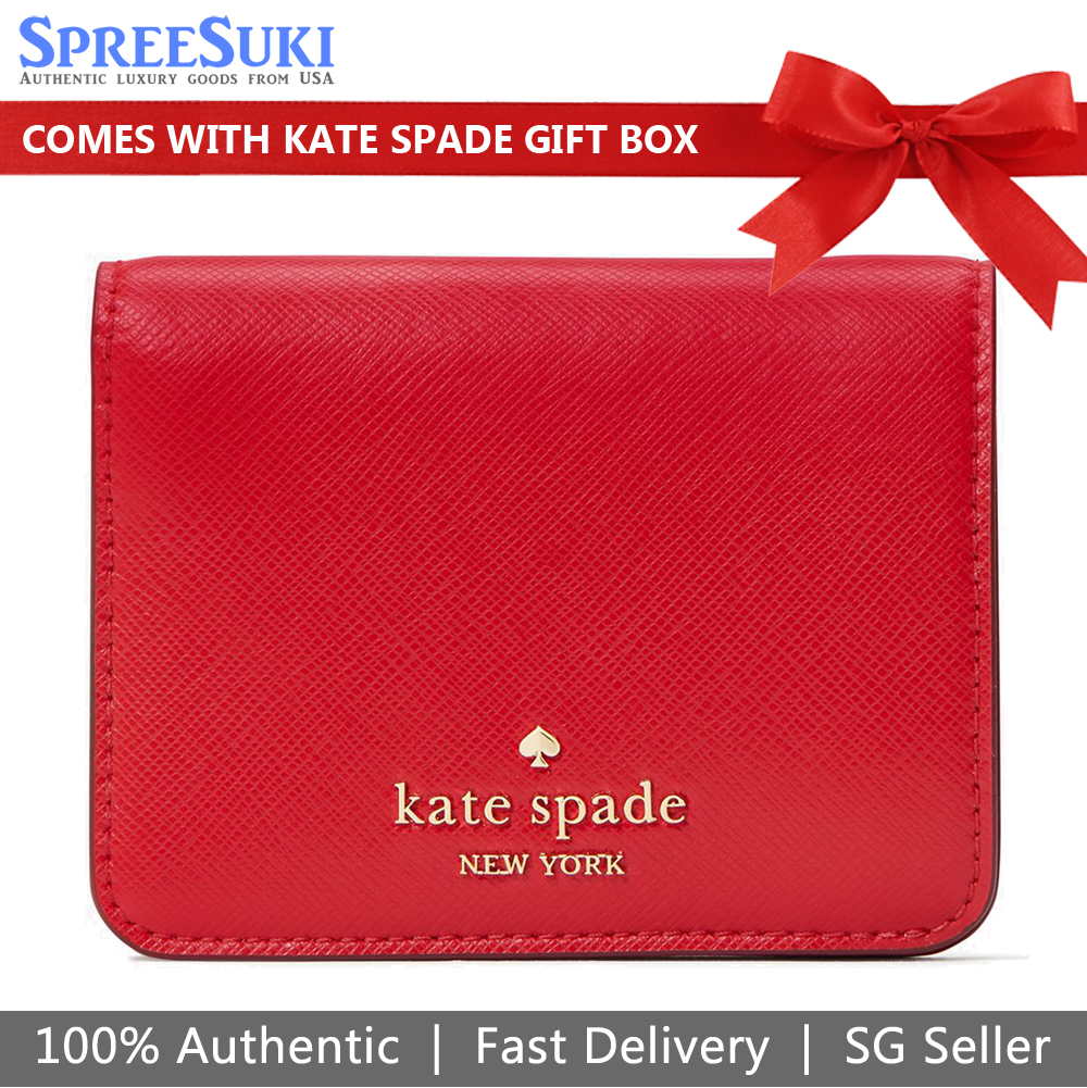 Kate Spade Madison Saffiano Leather Small Bifold Wallet Candied Cherry Red # KC581