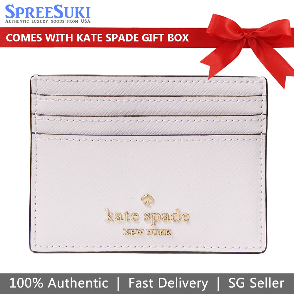 Kate Spade Madison Studded Pearl Card Holder Lilac Moon Light Purple # KG162