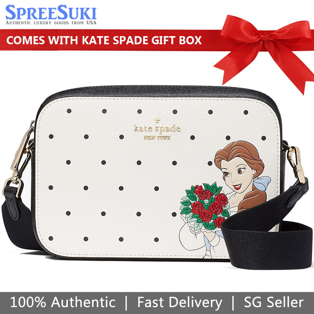 Kate Spade Disney X Kate Spade Beauty And The Beast Mini Camera Bag Crossbody Sling Cream Off White # KE656