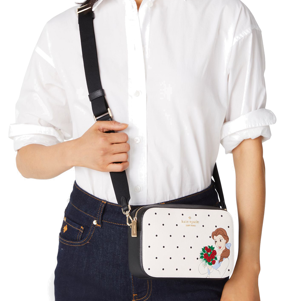 Kate Spade Disney X Kate Spade Beauty And The Beast Mini Camera Bag Crossbody Sling Cream Off White # KE656