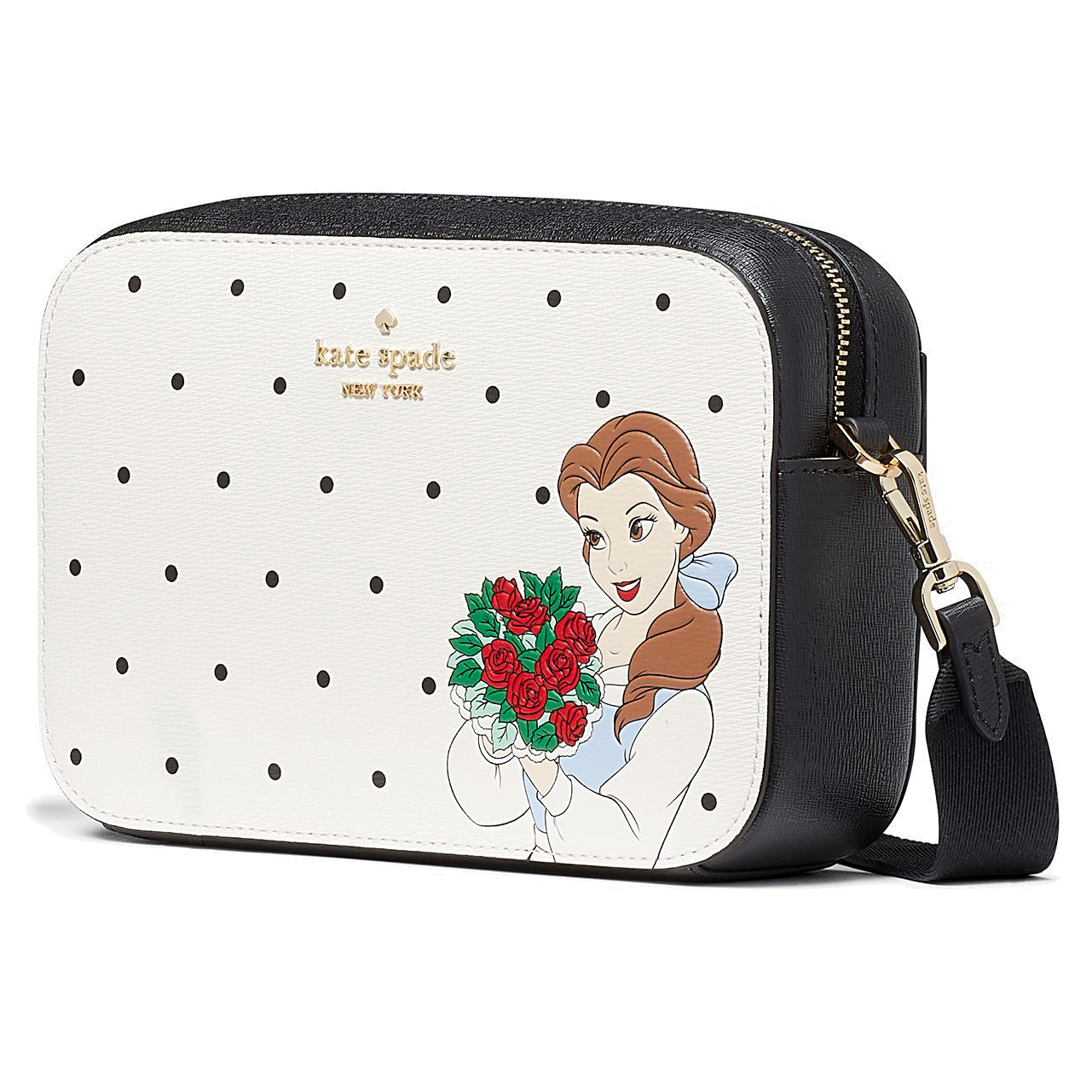 Kate Spade Disney X Kate Spade Beauty And The Beast Mini Camera Bag Crossbody Sling Cream Off White # KE656