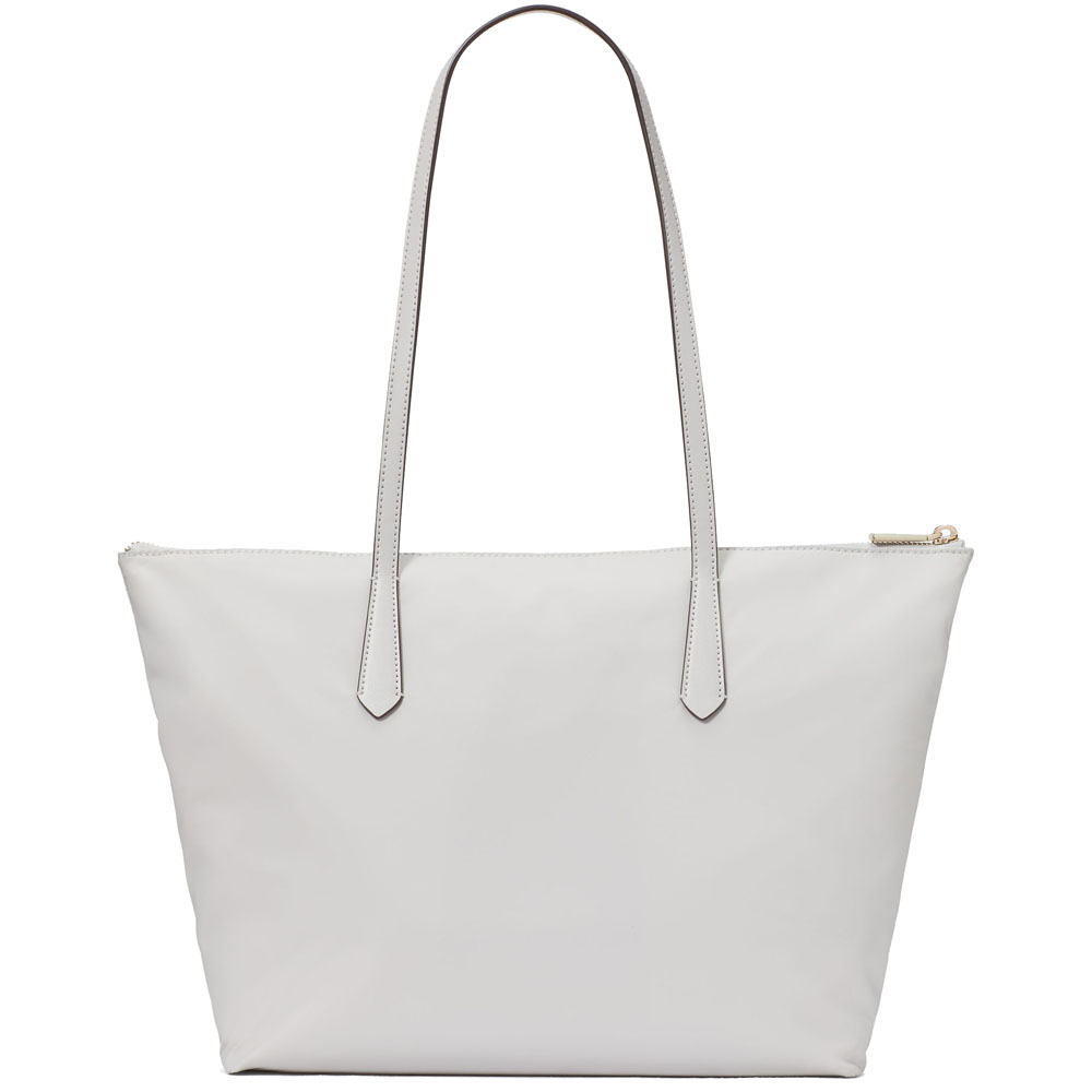 Kate Spade Kitt Nylon Large Tote Bag Platinum Grey # KF586