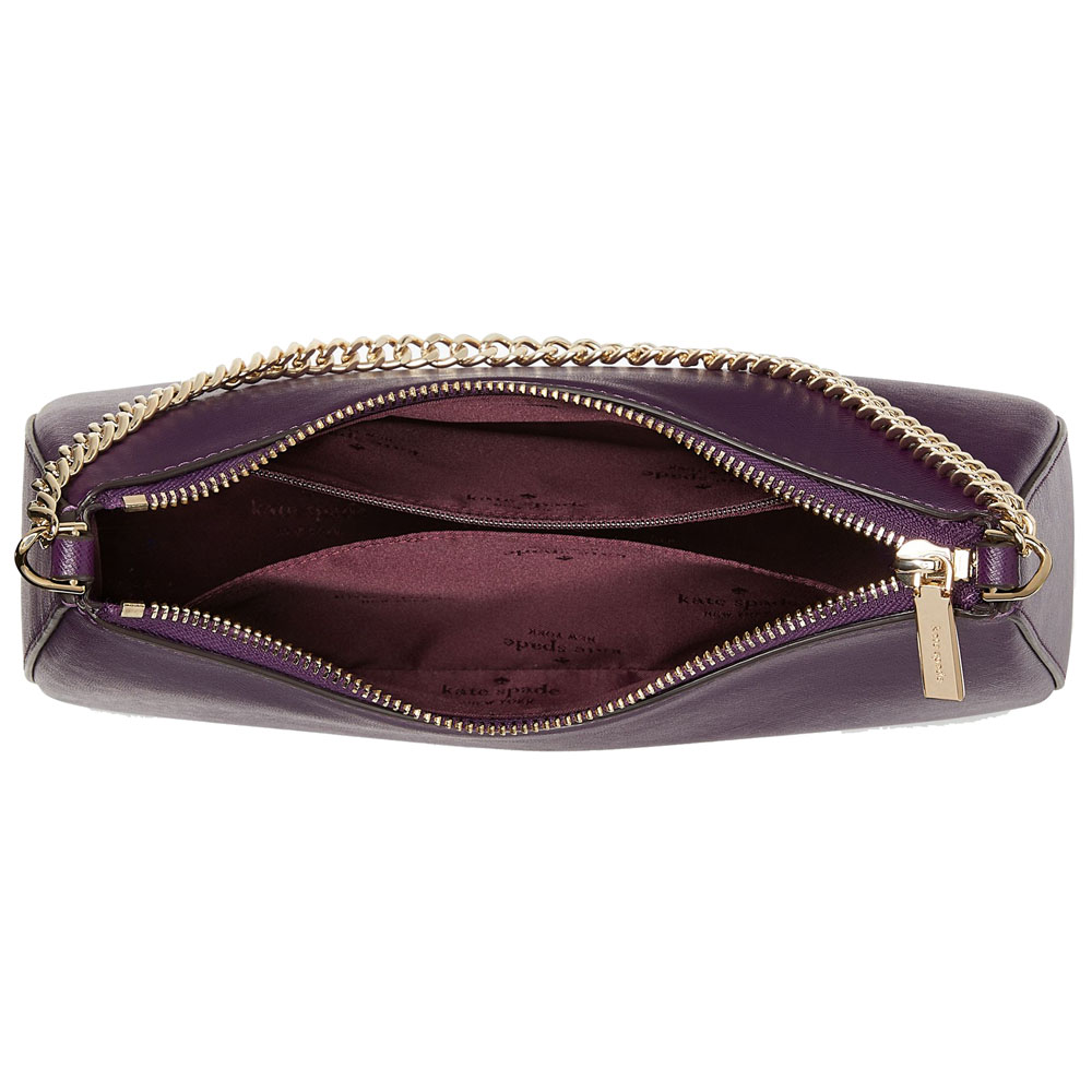 Kate Spade Madison Saffiano Leather Convertible Crossbody Ripe Plum Purple # KC439