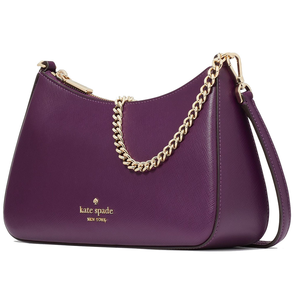 Kate Spade Madison Saffiano Leather Convertible Crossbody Ripe Plum Purple # KC439