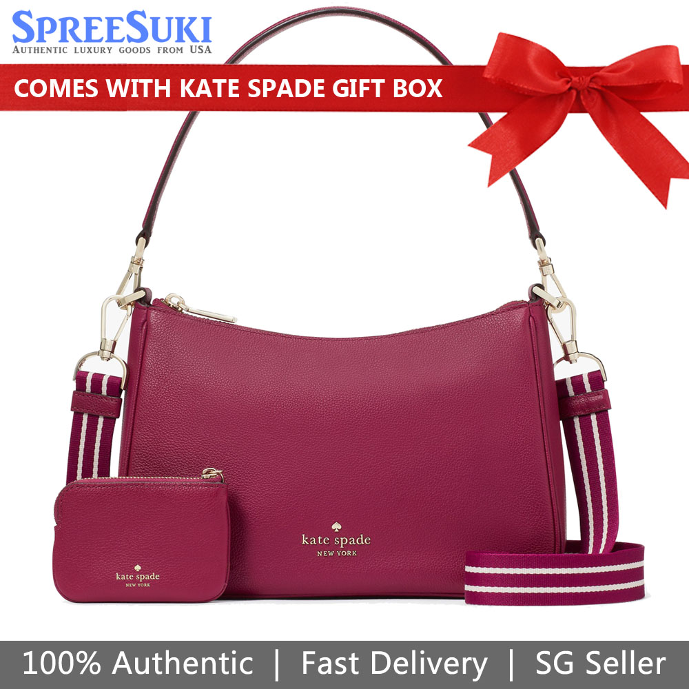 Kate Spade Crossbody Bag Sling Rosie Shoulder Bag Dark Raspberry Magenta # KF086