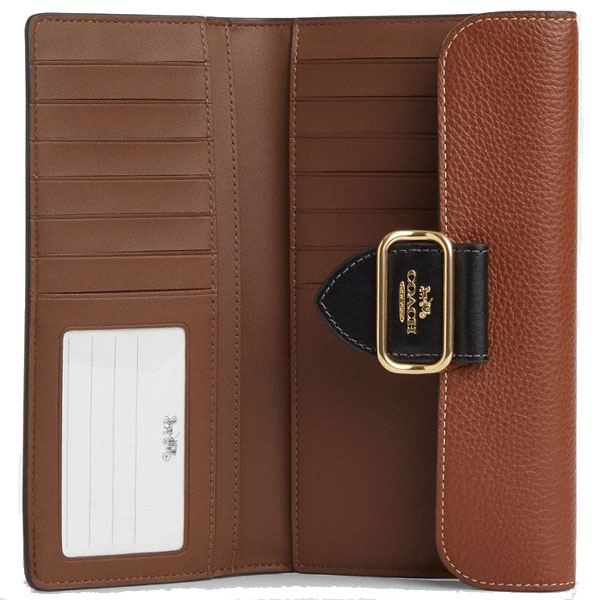 Coach Morgan Slim Wallet In Colorblock Signature Canvas Khaki Multi / Gold # CP246