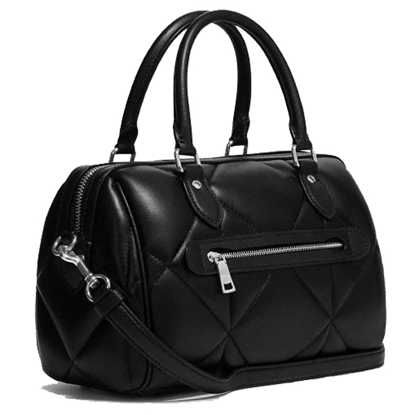 Coach Rowan Satchel With Puffy Diamond Quilting Nappa Leather Black # CJ610