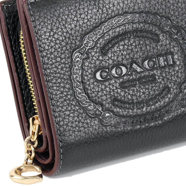 Coach Snap Wallet With Coach Heritage Black # CM216