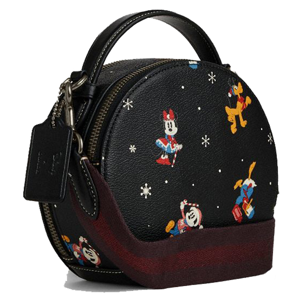 Coach Disney Canteen Crossbody With Holiday Print Black # CM846