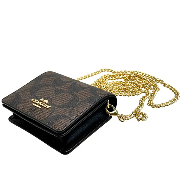 Coach Mini Wallet On A Chain Brown / Black # 6650