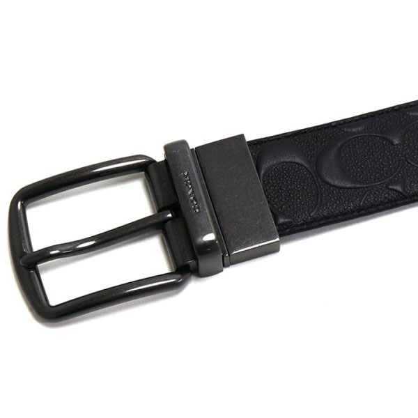 Coach Men Harness Buckle Cut To Size Reversible Belt 38Mm Black # CQ024