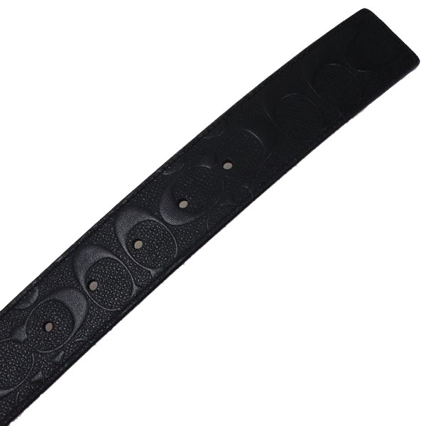 Coach Men Plaque Buckle Cut To Size Reversible Belt 38Mm Black Dark Saddle # CQ009