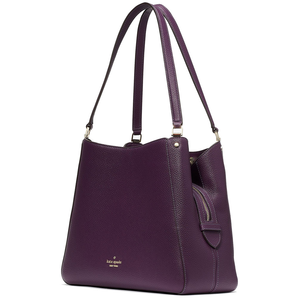 Kate Spade Tote Leila Medium Triple Compartment Shoulder Bag Ripe Plum # WKR00344