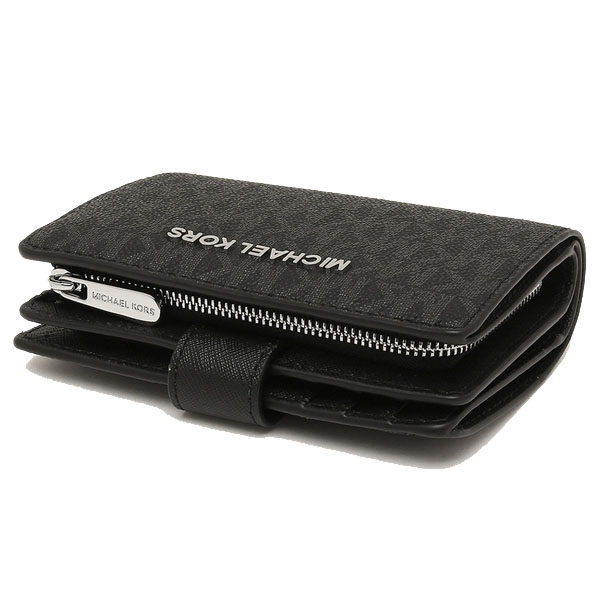 Michael Kors Medium Wallet Jet Set Travel Medium Bifold Zip Corner Wallet Black # 35F8STVF2BD1