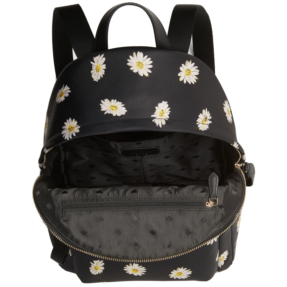 Kate Spade Chelsea Nylon Medium Backpack Floral Daisy Black # KA747