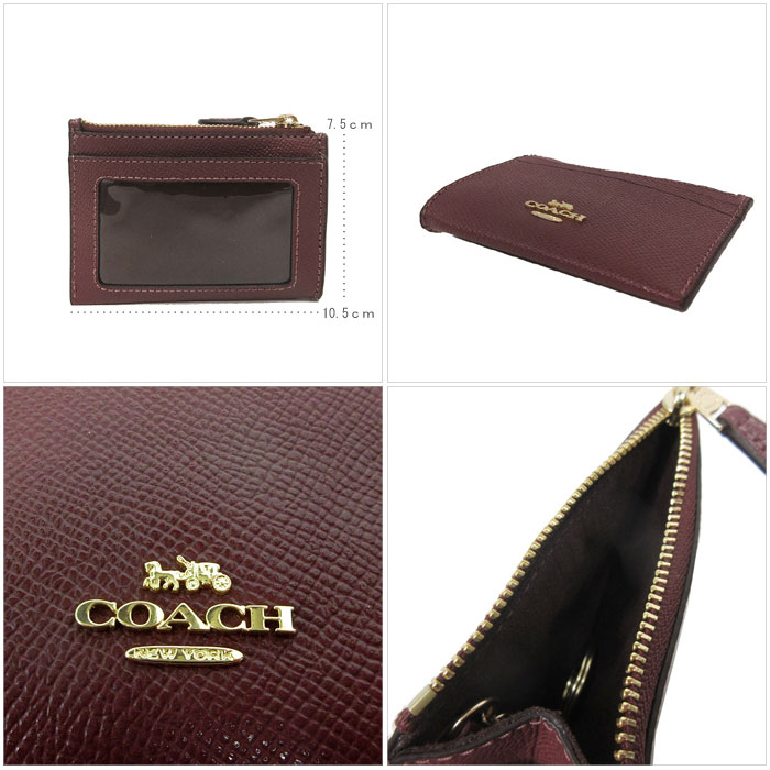 Coach Mini Skinny Id Case Wine Dark Red Purple # F88250D11