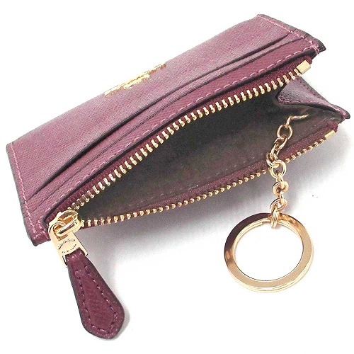 Coach Mini Skinny Id Case Wine Dark Red Purple # F88250D11