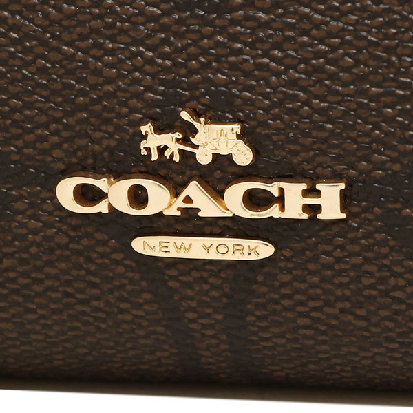 Coach Wallet In Gift Box Medium Corner Zip Wallet Black / Brown # F23553D3