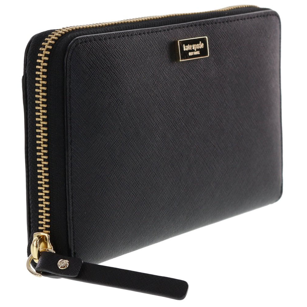 Kate Spade Laurel Way Neda Zip Around Continental Long Wallet Black # WLRU2669D1