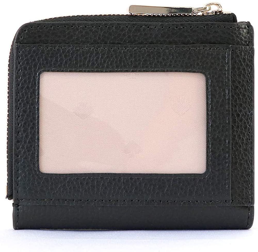 Kate Spade Small Wallet Eva Small L-Zip Bifold Wallet Black / Warm Beige # WLRU6253D1