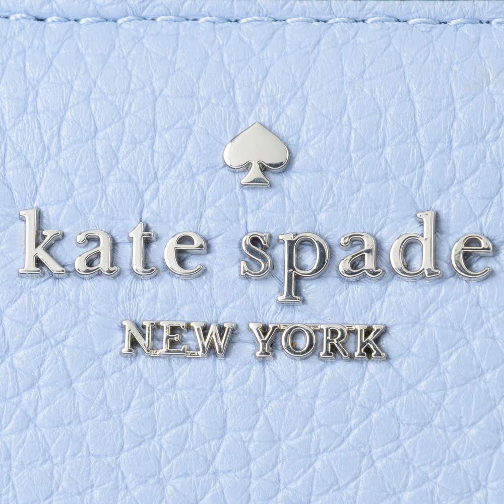 Kate Spade Medium Wallet Pebble Leather Medium Compact Bifold Wallet Muted Blue # WLR00394