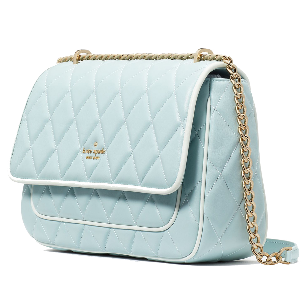 Kate Spade Carey Colorblock Smooth Quilted Leather Medium Bag Wild Sage # KF309