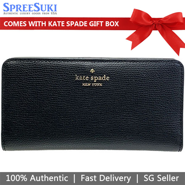 Kate Spade Medium Wallet Darcy Large Slim Bifold Wallet Black # WLR00545D1