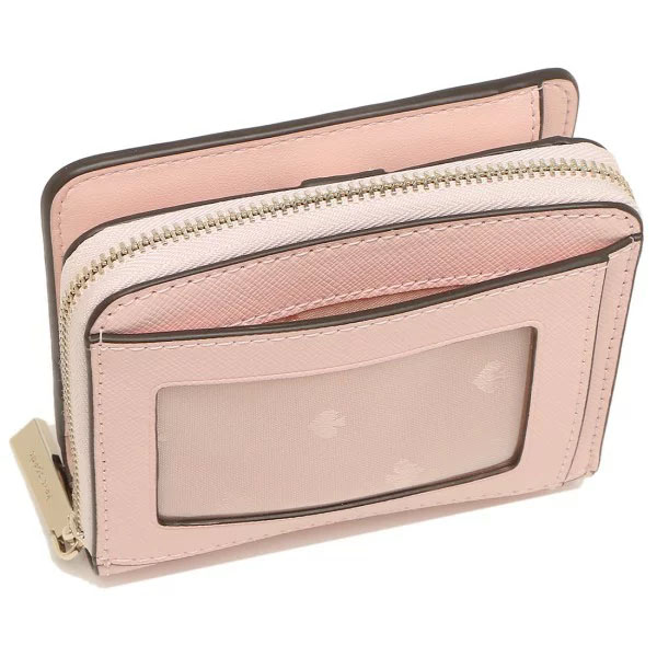 Kate Spade Small Wallet Staci Small Zip Around Wallet Chalk Pink # WLR00634D3