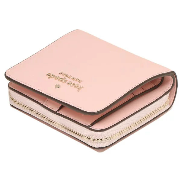 Kate Spade Small Wallet Staci Small Zip Around Wallet Chalk Pink # WLR00634D3