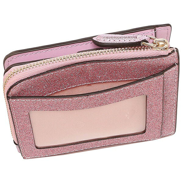 Kate Spade Small Wallet Lola Glitter Boxed Small L-Zip Bifold Rose Pink # WLR00213D1