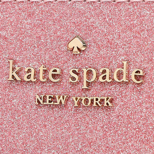 Kate Spade Small Wallet Lola Glitter Boxed Small L-Zip Bifold Rose Pink # WLR00213D1