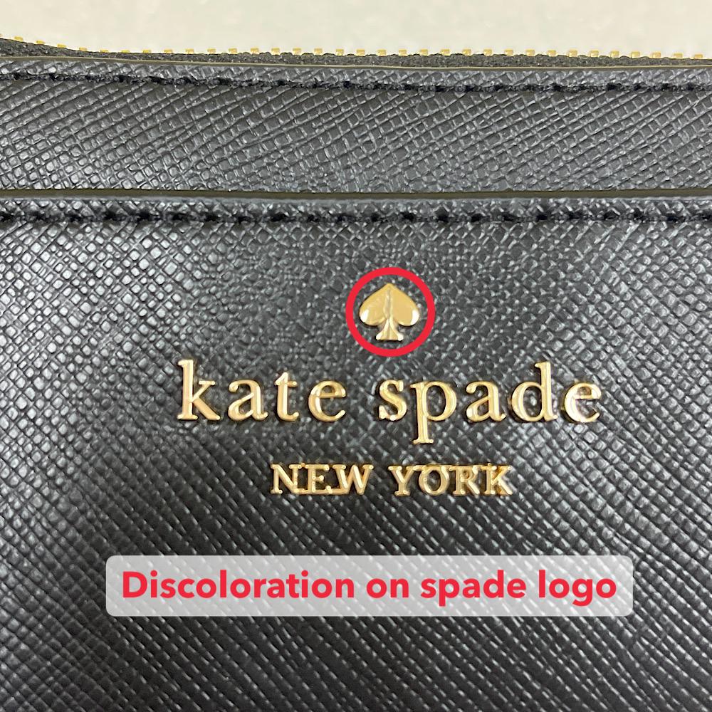 Kate Spade Madison Saffiano Leather Top Zip Card Holder Black # KC583D1