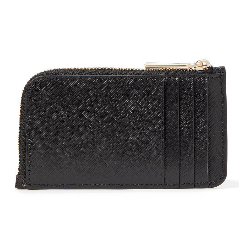 Kate Spade Madison Saffiano Leather Top Zip Card Holder Black # KC583D1