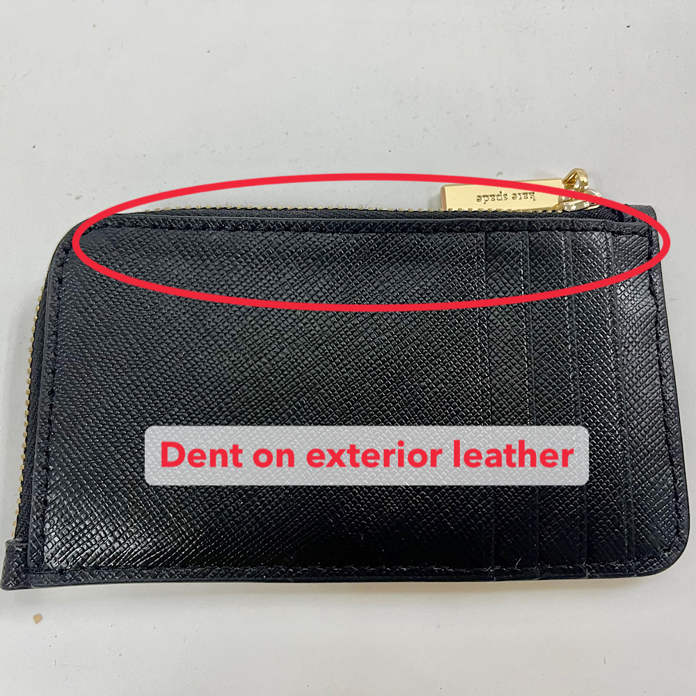 Kate Spade Madison Saffiano Leather Top Zip Card Holder Black # KC583D2