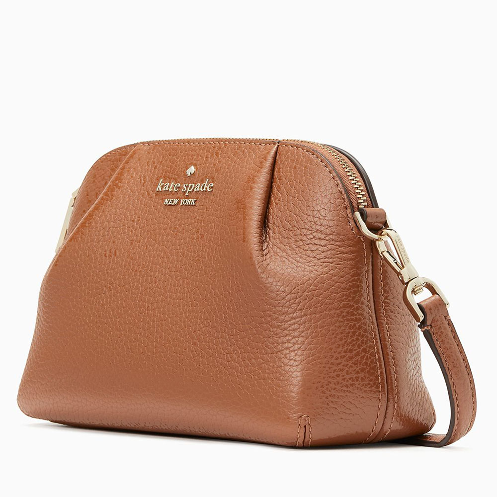 Kate Spade Crossbody Bag Dumpling Pebbled Leather Convertible Warm Gingerbread Brown # KA576D1