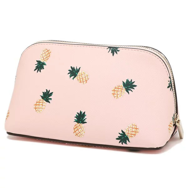 Kate Spade Staci Printed Small Pineapples Cosmetic Case Pink # K7220D1