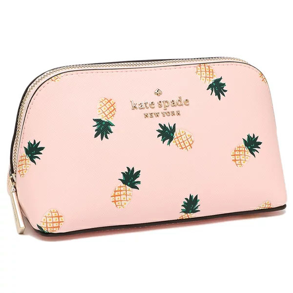 Kate Spade Staci Printed Small Pineapples Cosmetic Case Pink # K7220D1