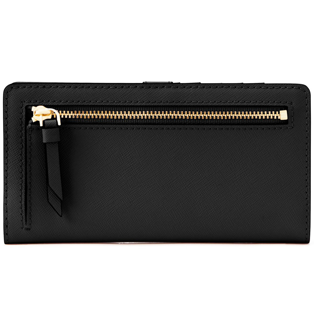 Kate Spade Kate Spade Medium Wallet Cameron Large Slim Bifold Wallet Black # WLRU6090D1